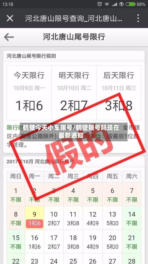 鹤壁今天小车限号/鹤壁限号吗现在最新通知
