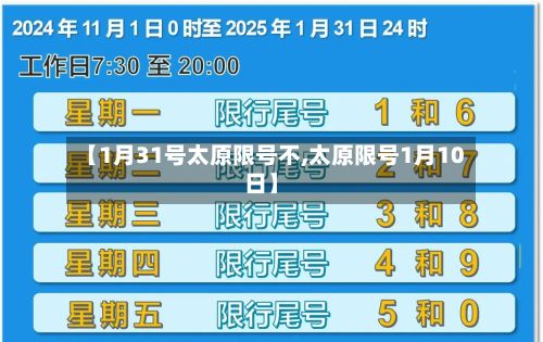【1月31号太原限号不,太原限号1月10日】