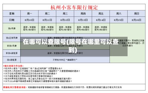 在哪可以查限号(限号在哪里可以查到)