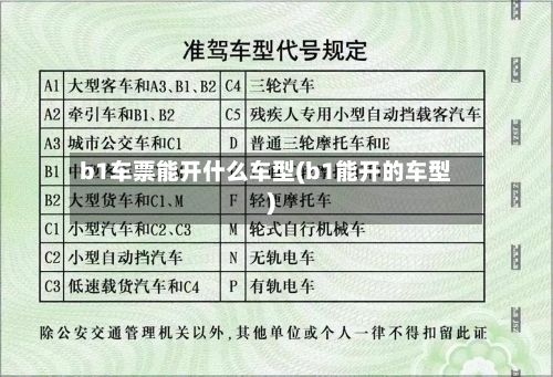 b1车票能开什么车型(b1能开的车型)