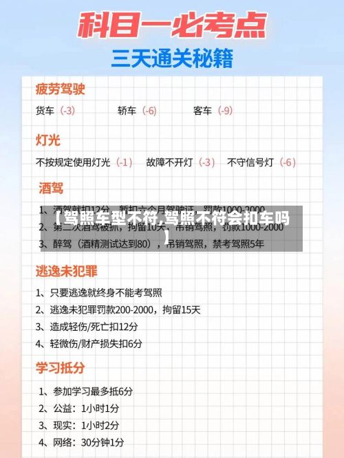 【驾照车型不符,驾照不符会扣车吗】